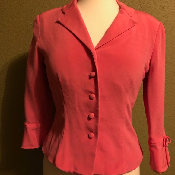 Vintage Pink silk Jacket by Maggy London - Picture 2 of 5